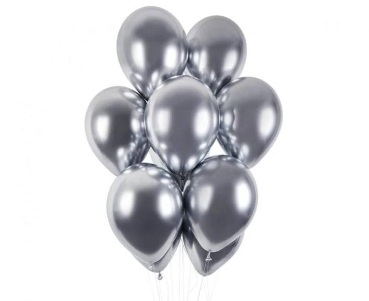 Balony Shiny Srebrne 13" (33 cm), 50 szt. – Gemar GB120