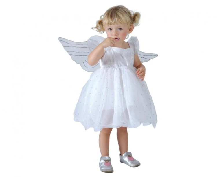 Strój Aniołka dla Dzieci 92/104 cm – Sukienka i Skrzydła
