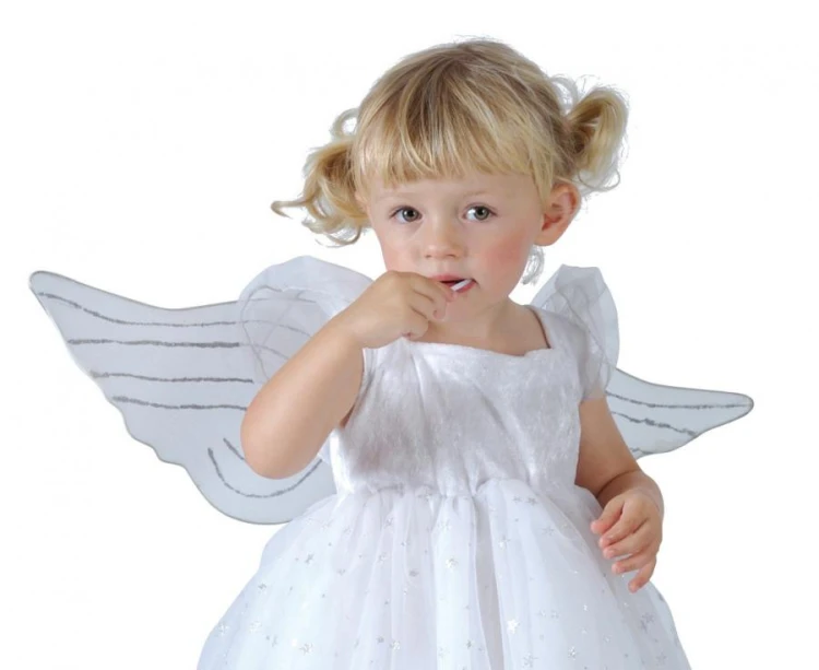 Strój Aniołka dla Dzieci 92/104 cm – Sukienka i Skrzydła