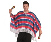 Ponczo Meksykanina dla Dorosłych, Rozmiar 52 – Kolorowe, Frędzle na Imprezy