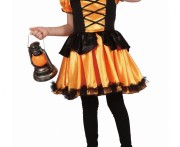 Strój Pomarańczowej Czarownicy Dzieci Sukienka i Kapelusz Rozmiar 92/104 cm