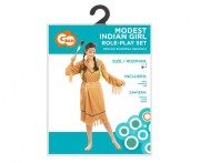 Strój Skromna Indianka dla Dorosłych – Sukienka, Pasek, Opaska, Rozmiar M