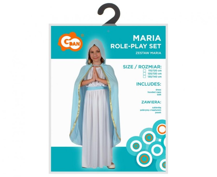 Zestaw dla dzieci  Maria sukienka peleryna z kapturem pasek rozm 130/140 cm