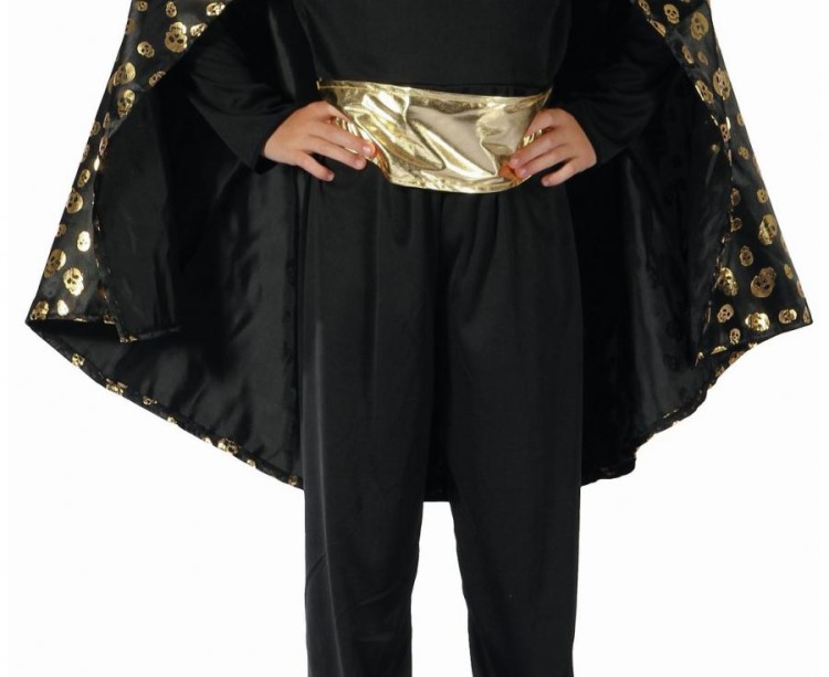 Strój Złoty Wampir dla Chłopca – Peleryna i Pasek Rozmiar 110/120 cm
