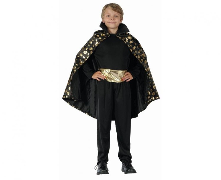 Strój Złoty Wampir dla Chłopca – Peleryna i Pasek Rozmiar 120/130 cm
