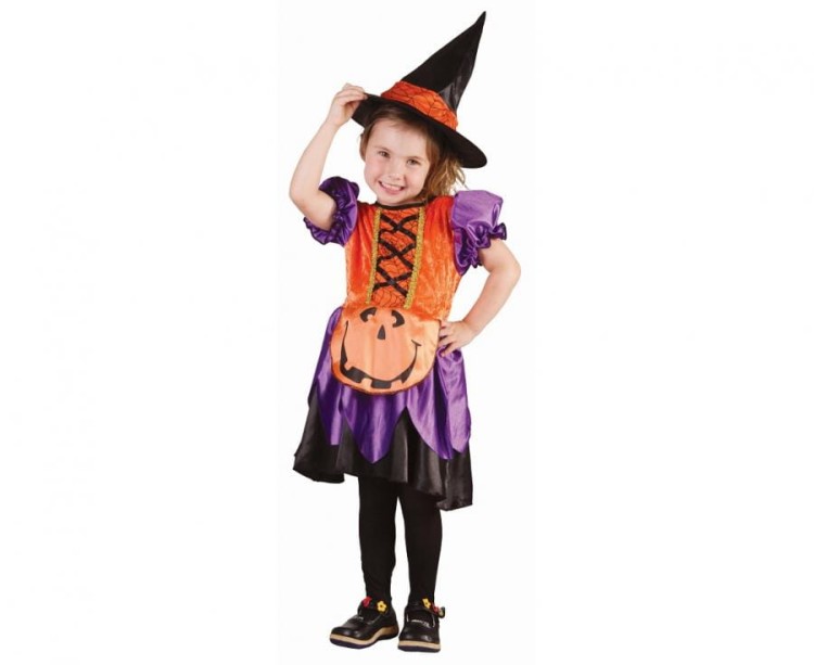 Strój Czarownicy Dyni dla dziewczynki 92/104 cm Halloween kostium kapelusz
