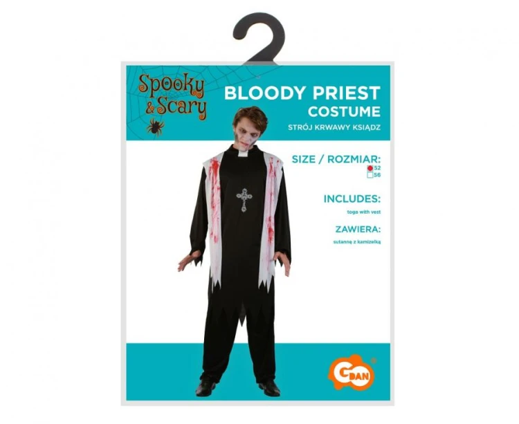 Strój Krwawego Księdza dla mężczyzny – Halloween, rozmiar M (52)