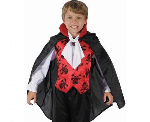 Strój Wampira 120/130 cm – Peleryna, Kamizelka, Żabot