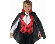 Strój Wampira 130/140 cm – Peleryna, Kamizelka, Żabot