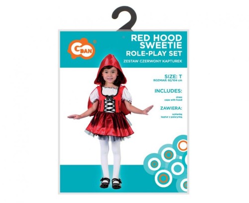 Strój Czerwony Kapturek dla Dziecka 92/104 – Sukienka z Pelerynką