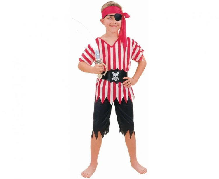 Zestaw dla dzieci Dziki Pirat (bluzka, spodnie, pasek, opaska), rozm.110/120 cm