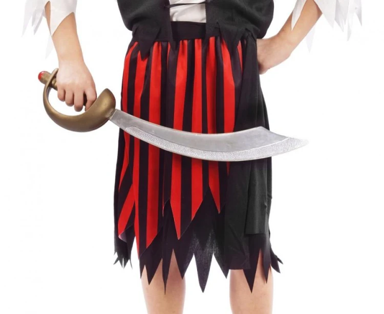Strój Pasiasta Piratka na Bal Karnawałowy dla Dziewczynki rozm 110/120 cm