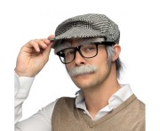 Zestaw Dziadka Czapka z Włosami i Okulary z Wąsami | Przebranie na Imprezę