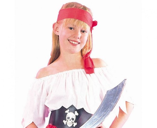 Strój Pasiasta Piratka dla Dziewczynki | Przebranie 130/140 cm