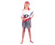 Strój Pasiasta Piratka 120/130 cm | Przebranie dla Dziewczynki