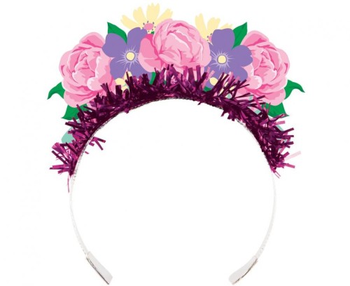 Tiara z Frędzlami Floral Tea Party – 4 szt. | Dekoracje Imprezowe