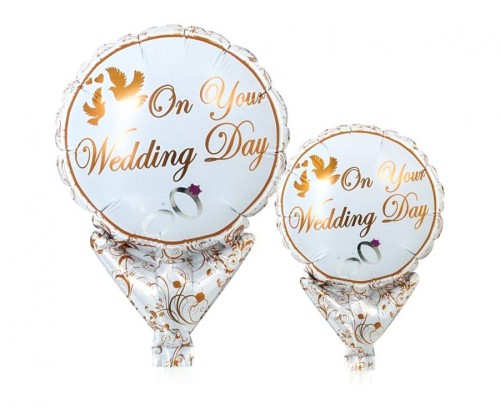 Balon Ibrex 5" Wedding Doves & Rings – 10 szt. | Baloniki ślubne