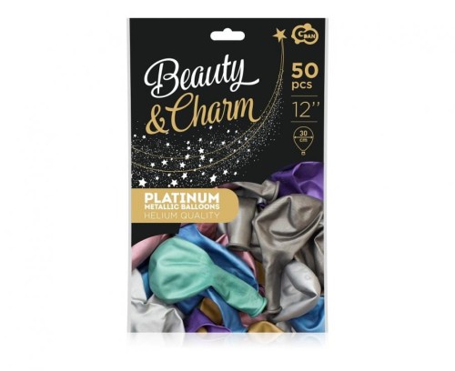 Balony Beauty&Charm Mix Chromowany 12" – 50 szt.