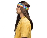 Przebranie Hipisa Hippie John – Zestaw Retro z Opaską, Peruką i Okularami