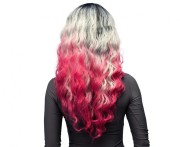 Peruka Komiko Ombre – Czarno-Szaro-Różowe Loki, Uniwersalna