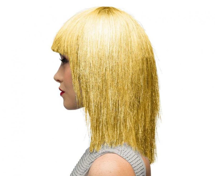 Peruka Złota – Uniwersalny Rozmiar, Poliester