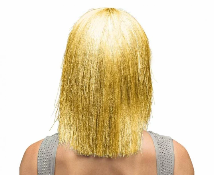 Peruka Złota – Uniwersalny Rozmiar, Poliester