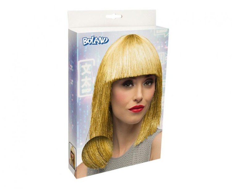 Peruka Złota – Uniwersalny Rozmiar, Poliester