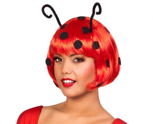 Peruka Biedronka – Uniwersalny Rozmiar, Czerwony Kolor