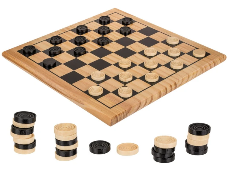 Drewniane WARCABY Z DREWNA PLANSZA GRA 28,5X28,5CM .jpg