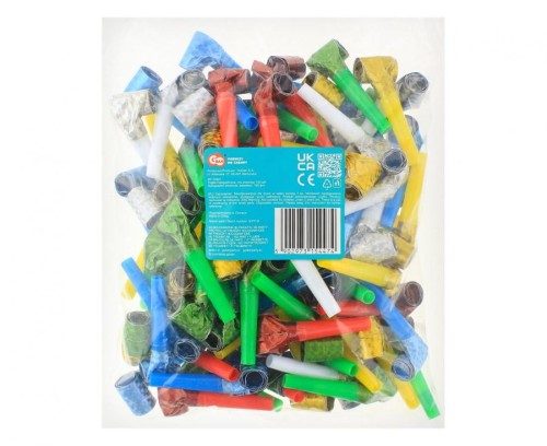 Trąbki holograficzne 100 szt. – kolorowe dodatki na każdą imprezę