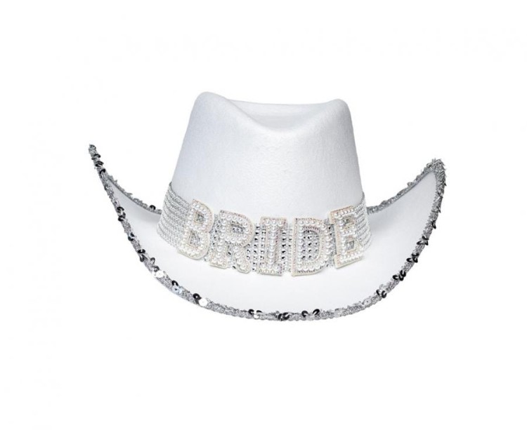 Kapelusz BRIDE biały – idealny na wieczór panieński w stylu western