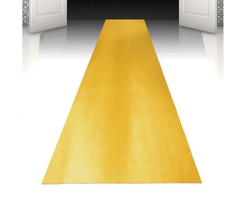 Złoty dywan 60x450 cm – elegancka dekoracja na imprezę