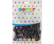 Balony pastelowe czarne 3" D6 – 100 szt. rurki Gemar (014 black)