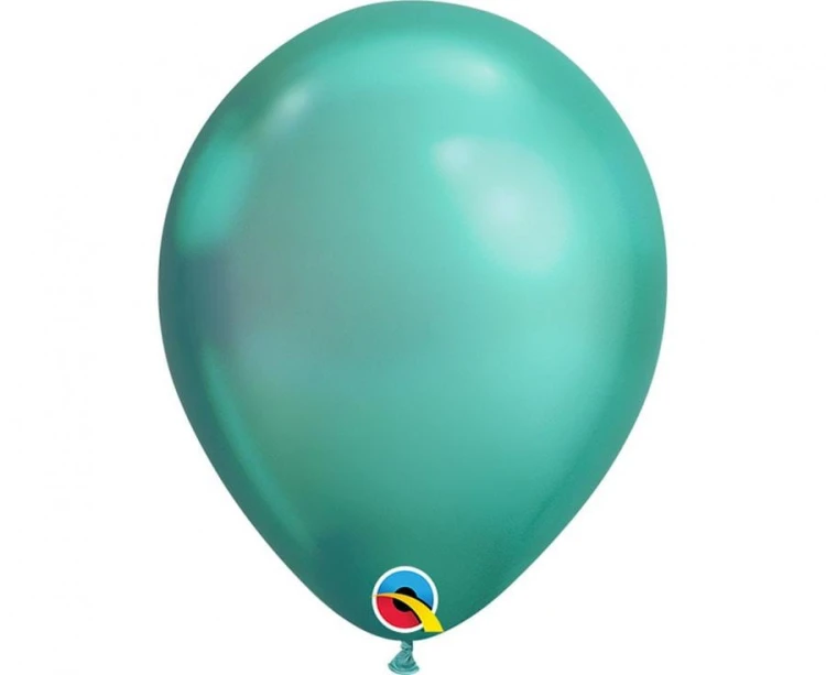 Balony lateksowe chrom zielony 7” – 100 szt. Qualatex (18 cm)