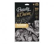 Balony Beauty&Charm platynowe grafitowe 10" – 50 sztuk