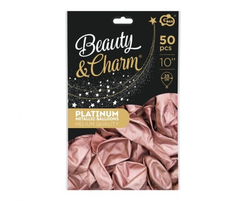 Balony Beauty&Charm platynowe jasnoróżowe 10" – 50 sztuk