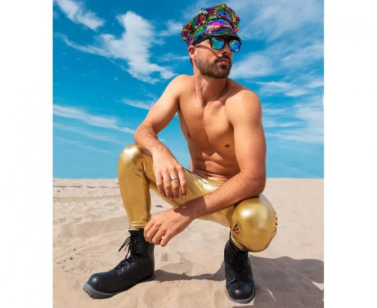 Czapka Rainbow Tęczowa / Srebrna z cekinami – uniwersalna, 1 szt.