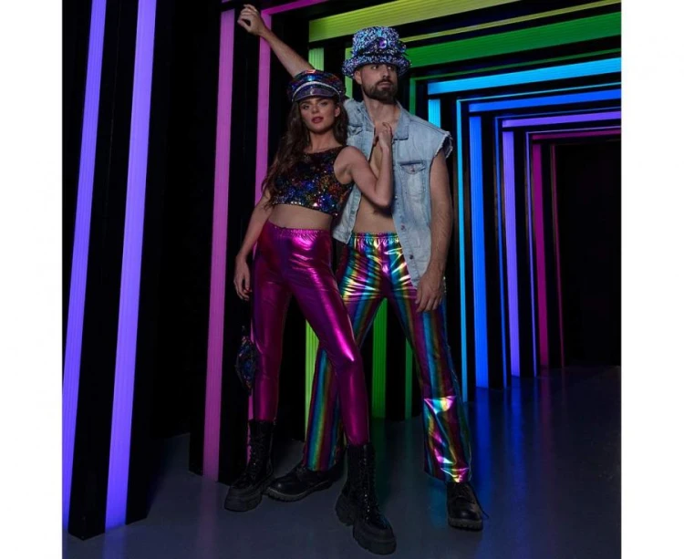 Czapka Rainbow Tęczowa / Srebrna z cekinami – uniwersalna, 1 szt.