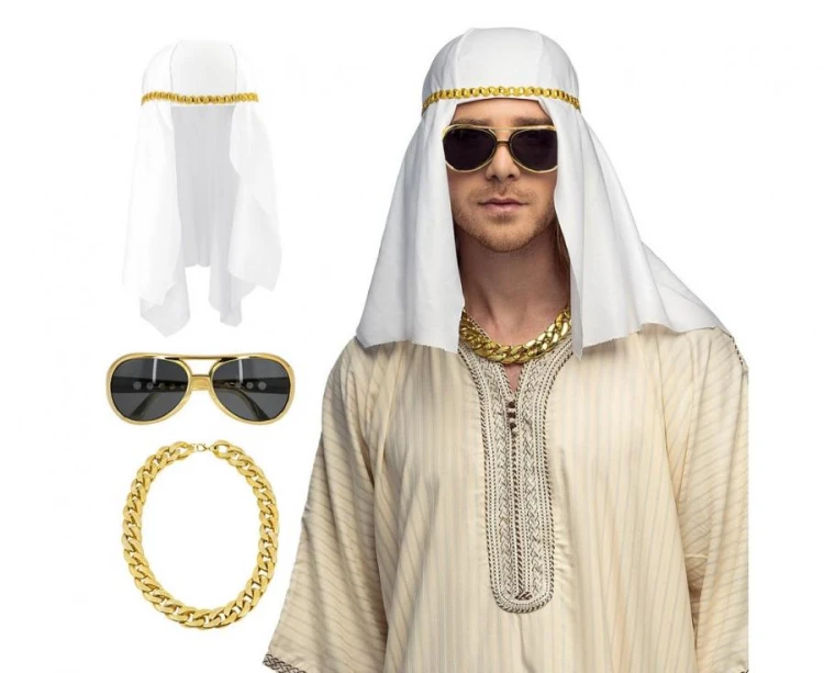 Zestaw Szejk Faheem – chusta, okulary i łańcuch, Boland