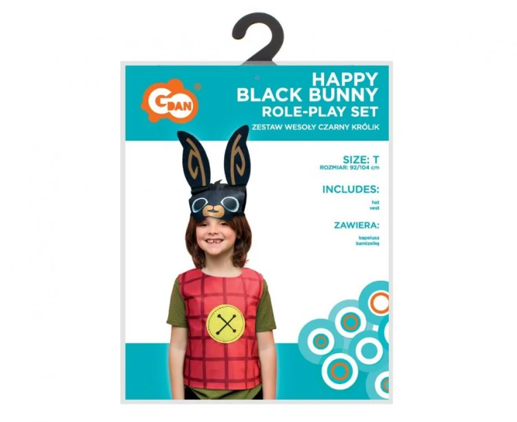 Strój Wesołego Czarnego Królika dla chłopca – rozm. 92/104 cm