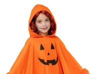Strój Dyni dla dzieci – ponczo z kapturem, uniwersalny, pomarańczowy