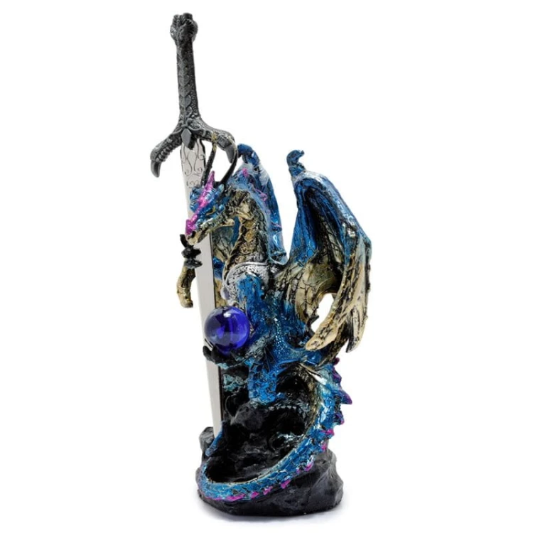 Figurka Smoczego Czarnoksiężnika z Mieczem – Fantasy Dekoracja 17 cm  (4).jpg