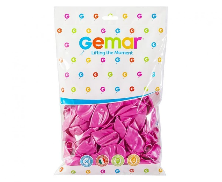 Balony różowe metaliczne 12” Gemar – 100 sztuk na wyjątkowe dekoracje