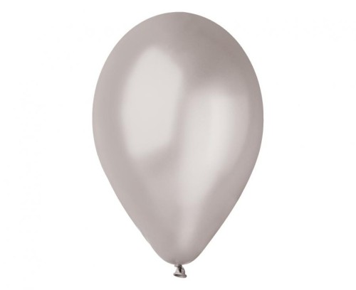 Balony srebrne metaliczne 12” Gemar – 100 sztuk, elegancka dekoracja