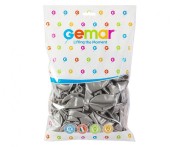 Balony srebrne metaliczne 12” Gemar – 100 sztuk, elegancka dekoracja