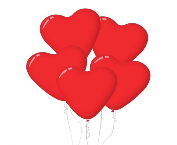 Balony serca czerwone 11” Decomex – pastelowe, 100 szt. – dekoracja