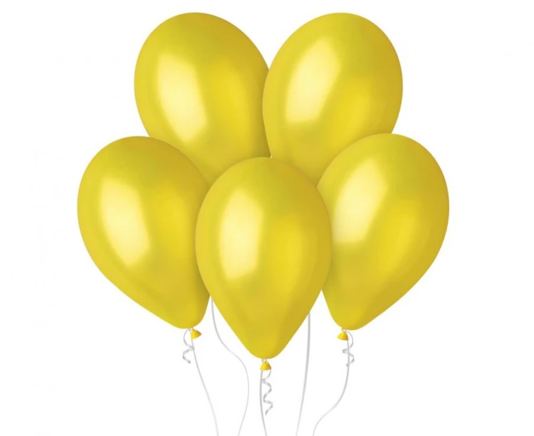 Balony metaliczne żółte 12" GM110 – 100 szt. Gemar