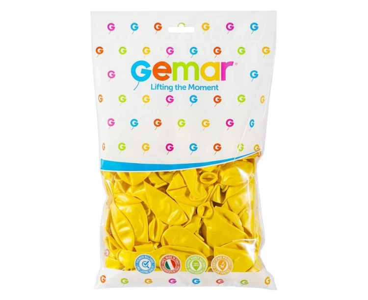 Balony metaliczne żółte 12" GM110 – 100 szt. Gemar