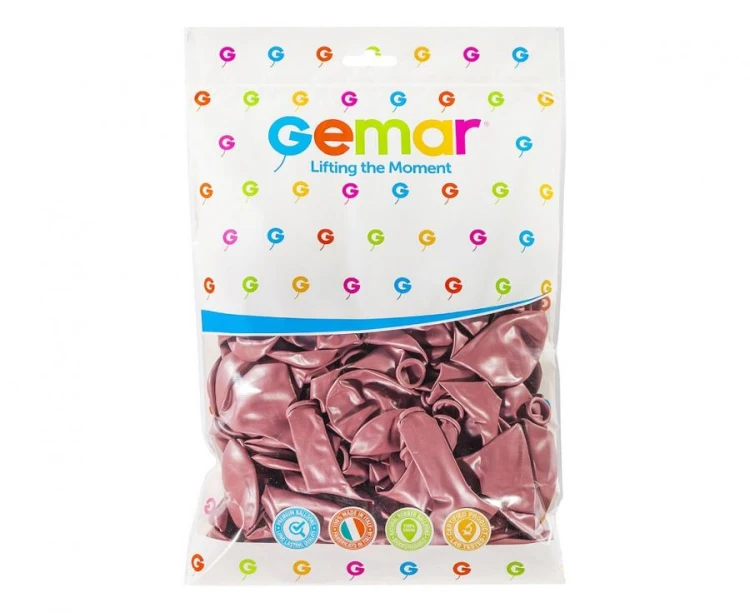 Balony metaliczne różowo-złote 12" GM110 – 100 szt. Gemar
