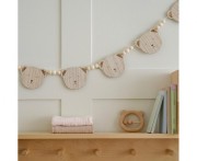 Drewniana girlanda z misiami 150 cm – dekoracja Amscan, 8 elementów